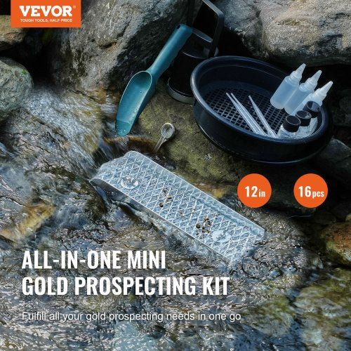 Mini Sluice Box Gold Panning Kit 12inch Aluminum Alloy Gold Mining