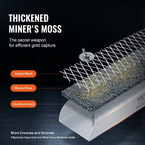 Mini Sluice Box Gold Panning Kit 12inch Aluminum Alloy Gold Mining