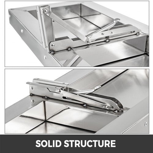 Concession Shelf 48L x 12W Inch Stainless Steel Drop Down Folding Serving