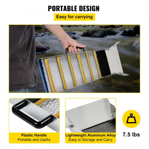Aluminum Alloy Sluice Box Compact 36 Mini Sluice Boxes for Gold