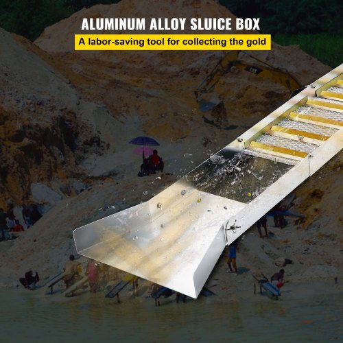 Folding Aluminum Alloy Sluice Box Compact 50 Sluice Boxes for Gold