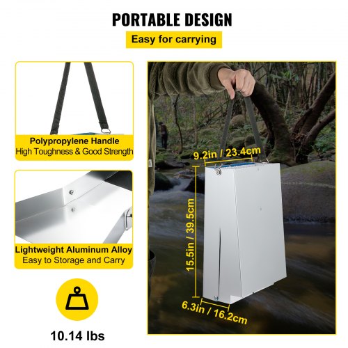 Folding Aluminum Alloy Sluice Box Compact 50 Sluice Boxes for Gold