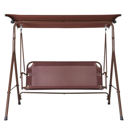 3Person Patio Swing Chair Outdoor Patio Swing with Adjustable Canopy