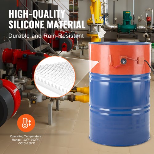 Metal Drum Heater 1200 Watt 10 inch Width Pail Heating Band for 55 Gallon