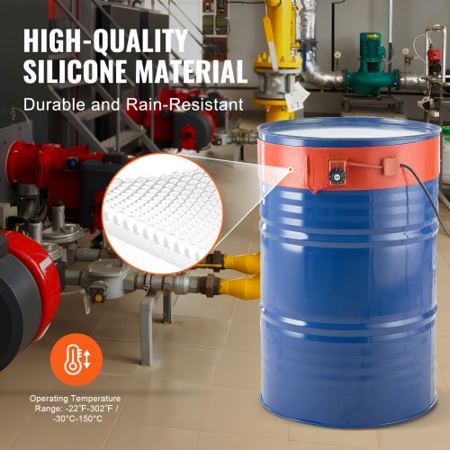 Metal Drum Heater 1200 Watt 5 inch Width Pail Heating Band for 55 Gallon