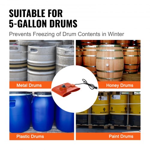 5 Gallon Metal Drum Heater 800 Watt 775 inch Width86302 Adjustable
