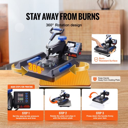 Heat Press 15x15 Upgraded Heat Press Machine 5 in 1 AntiScald