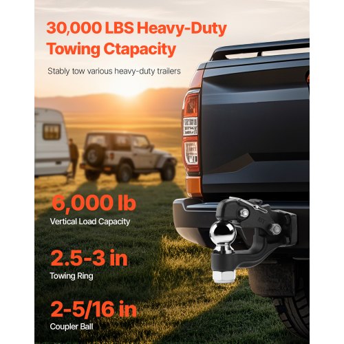 Pintle Hook 30000 lbs Towing Capacity Trailer Hitches Receiver Hook