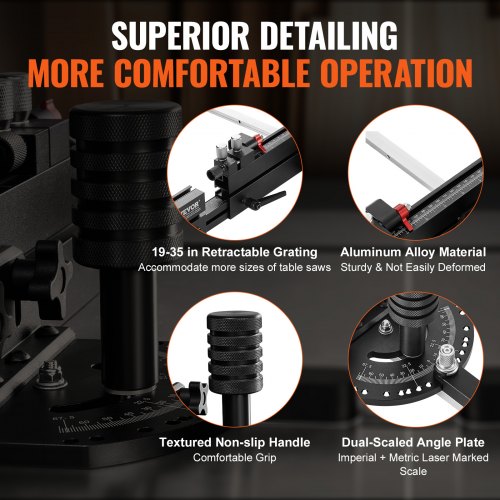 Precision Miter Gauge Standard Slot 34 x 38 Aluminum Alloy Table Saw 1