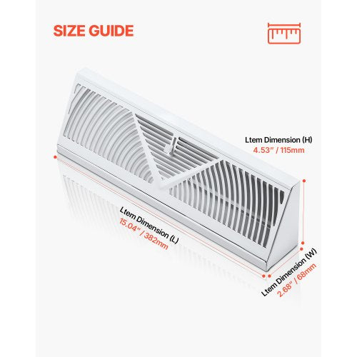 15Inch Floor Registers 10Pack Baseboard Registers HVAC HeavyDuty