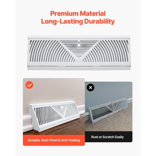 15Inch Floor Registers 10Pack Baseboard Registers HVAC HeavyDuty
