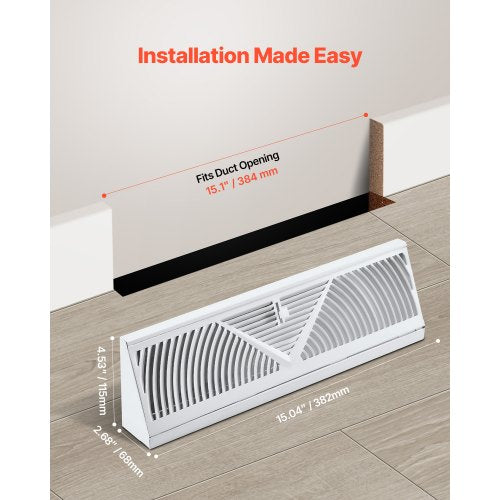 15Inch Floor Registers 10Pack Baseboard Registers HVAC HeavyDuty