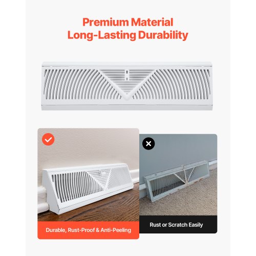 18Inch Floor Registers 10Pack Baseboard Registers HVAC HeavyDuty