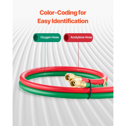 Oxygen Acetylene Hose 14Inch x 25FT Oxy Acetylene Hose with 91618 B
