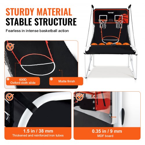 Foldable Basketball Arcade Game 2 Player Indoor Basketball Game Home Dual