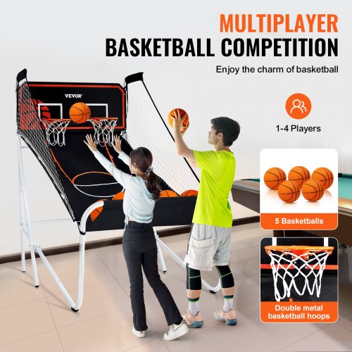 Foldable Basketball Arcade Game 2 Player Indoor Basketball Game Home Dual