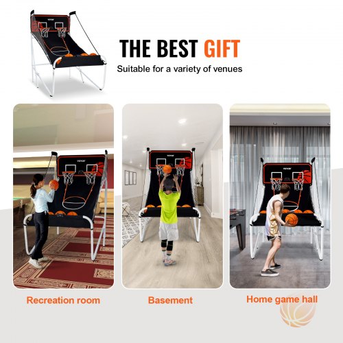 Foldable Basketball Arcade Game 2 Player Indoor Basketball Game Home Dual