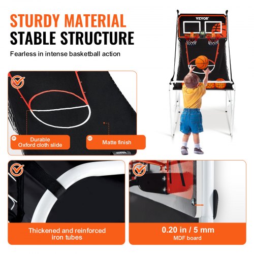Foldable Basketball Arcade Game 2 Player Indoor Basketball Game Home Dual