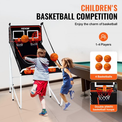 Foldable Basketball Arcade Game 2 Player Indoor Basketball Game Home Dual