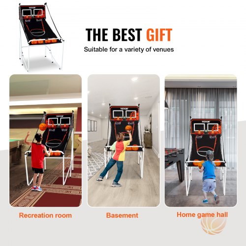 Foldable Basketball Arcade Game 2 Player Indoor Basketball Game Home Dual