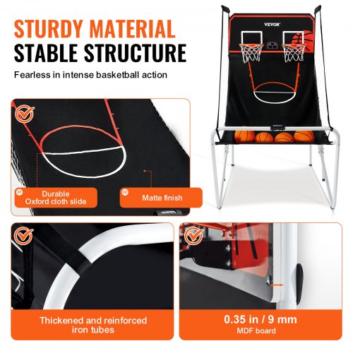 Foldable Basketball Arcade Game 2 Player Indoor Basketball Game Home Dual