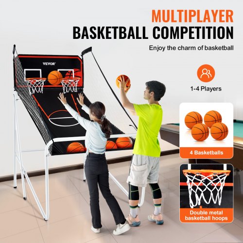 Foldable Basketball Arcade Game 2 Player Indoor Basketball Game Home Dual