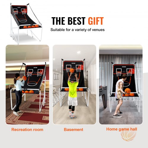 Foldable Basketball Arcade Game 2 Player Indoor Basketball Game Home Dual