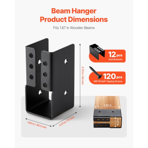 Concealed Joist Hanger 2x4 Inch Outdoor ConcealedFlange Joist Bracket