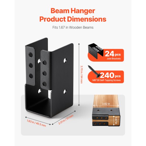 Concealed Joist Hanger 2x4 Inch Outdoor ConcealedFlange Joist Bracket