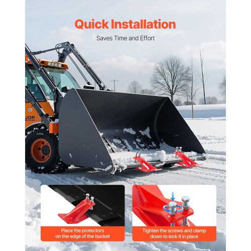 Tractor Bucket Protector 2PCS Heavy Duty Steel Bucket Edge Protectors Edge