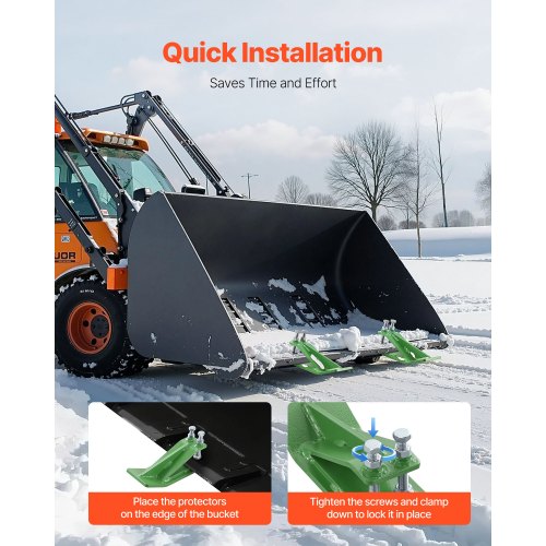 Tractor Bucket Protector 2PCS Heavy Duty Steel Bucket Edge Protectors Edge 1