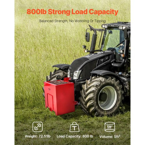 Ballast Box CorrosionProof 3Point Category 1 Tractor Ballast of 800lbs