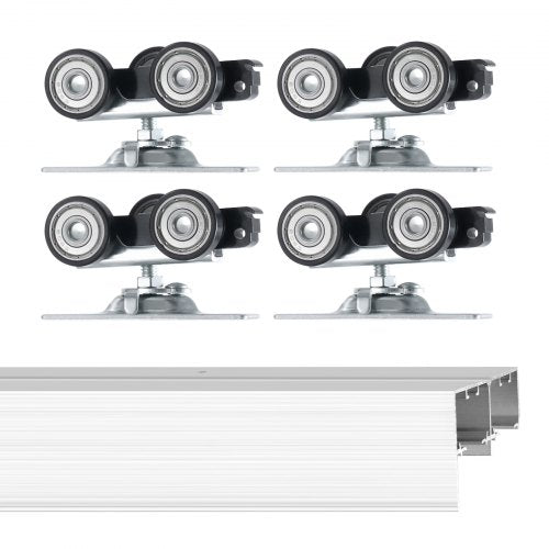 Bypass Door Hardware 5ft Heavy Duty Bypass Sliding Door Hardware Kit