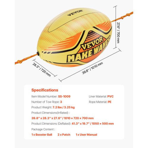 Booster Ball Towable Tube Rope Performance Ball Thickened PVC Inflatable