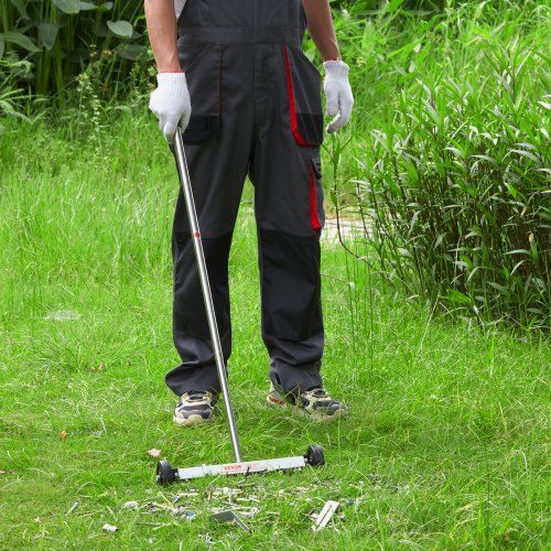 Magnetic Sweeper with Wheels 15inch Mini 8 lbs Capacity Adjustable Handle