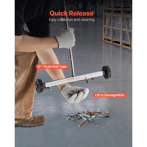 Magnetic Sweeper with Wheels 17 inch 10 lbs Load Capacity Lightweight