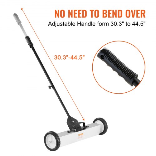 50Lbs Rolling Magnetic Sweeper with Wheels PushType Magnetic Pick Up Sweeper