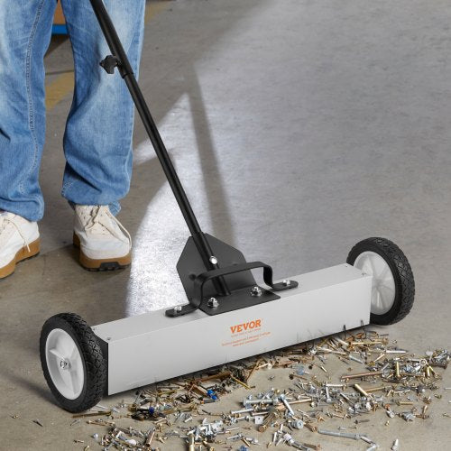 50Lbs Rolling Magnetic Sweeper with Wheels PushType Magnetic Pick Up Sweeper
