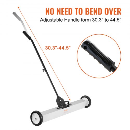 55Lbs Rolling Magnetic Sweeper with WheelsPushType Magnetic Pick Up Sweeper