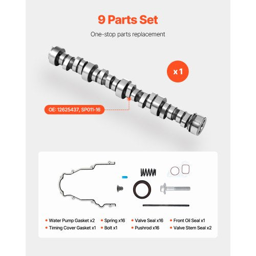 LS Truck Cam Kit 9Piece Set Includes Timing Gasket Pushrods Springs