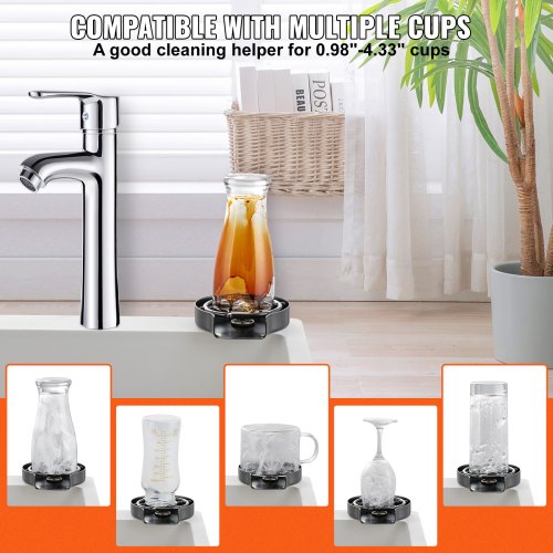 Glass Rinser 10 Powerful Spraying Jets 360° Rotating Cup Rinser for Sink