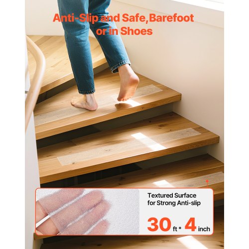 AntiSlip Tape 30 FT x 4 inch Transparent NonSlip Grip Tape for Indoor