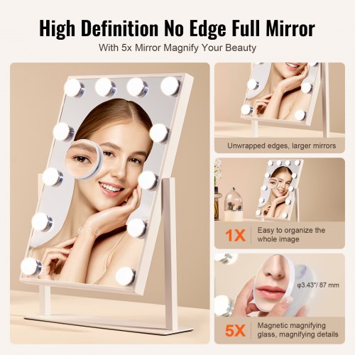 Hollywood Vanity Mirror With Lights 12 Dimmable Bulbs 3 Color Lighting