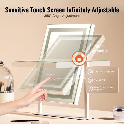 Vanity Mirror with Lights Three Color Lighting Modes Lighted Makeup LED