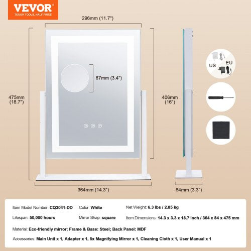 Vanity Mirror with Lights Three Color Lighting Modes Lighted Makeup LED
