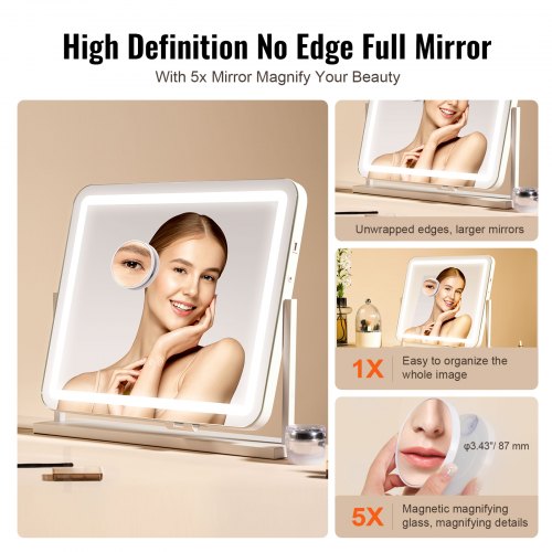 Vanity Mirror with Lights Three Color Lighting Modes Lighted Makeup LED