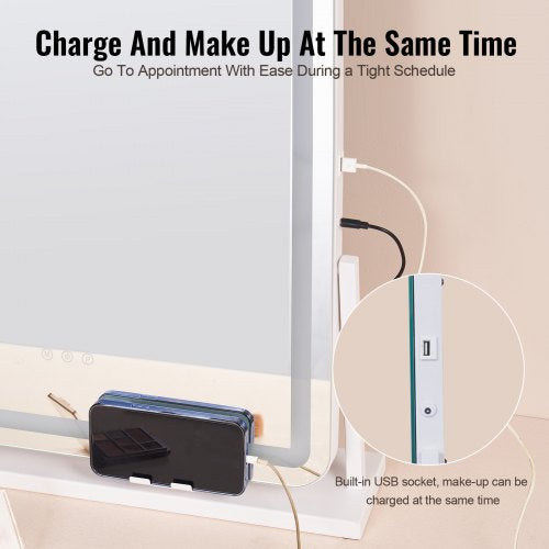 Vanity Mirror with Lights Three Color Lighting Modes Lighted Makeup LED