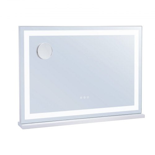 Lighted Makeup Mirror 3 Color Vanity w USB Desktop Wallmount 31.5x21.7in