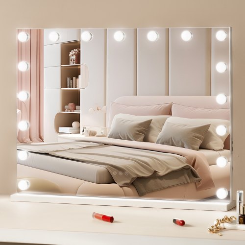 Hollywood Vanity Mirror With Lights Dimmable Bulbs 3 Color Lighting Modes