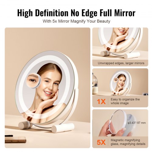 12 Vanity Mirror With Lights LED Makeup Mirror 3 Color Lighting Modes